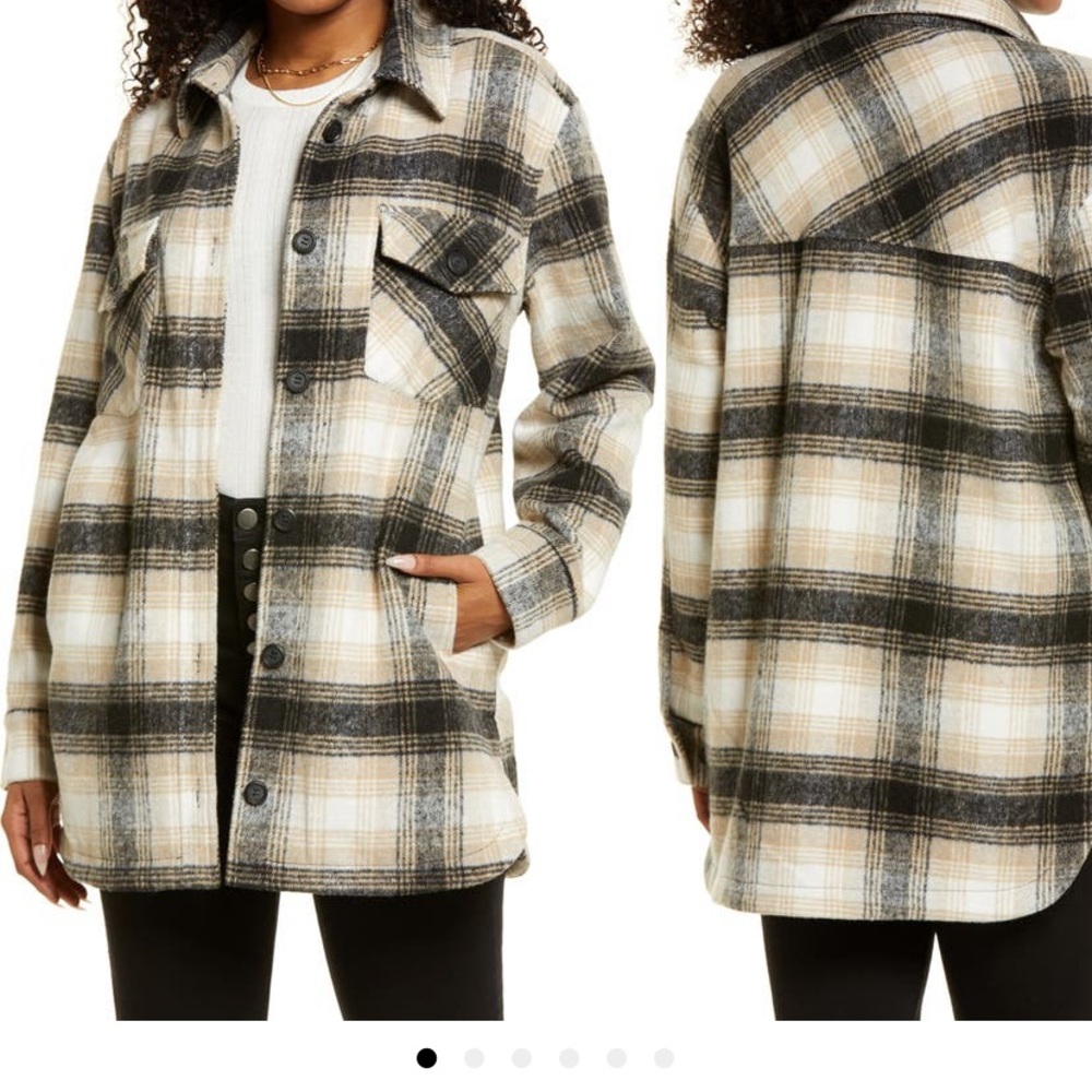 Nordstrom Thread & Supply Shirt Jacket in Tan Plaid - Size S